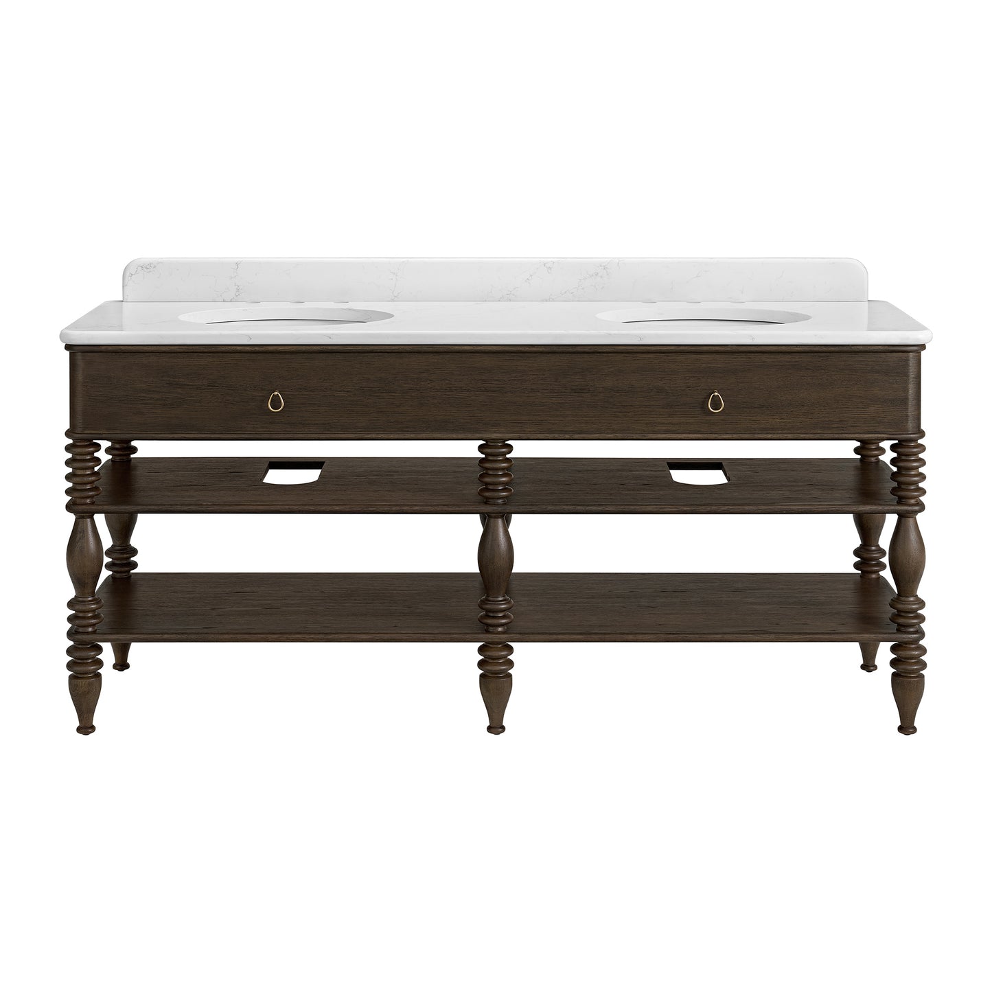 Chantilly 72" Double Sink Bathroom Vanity | Statuario Quartz Countertop
