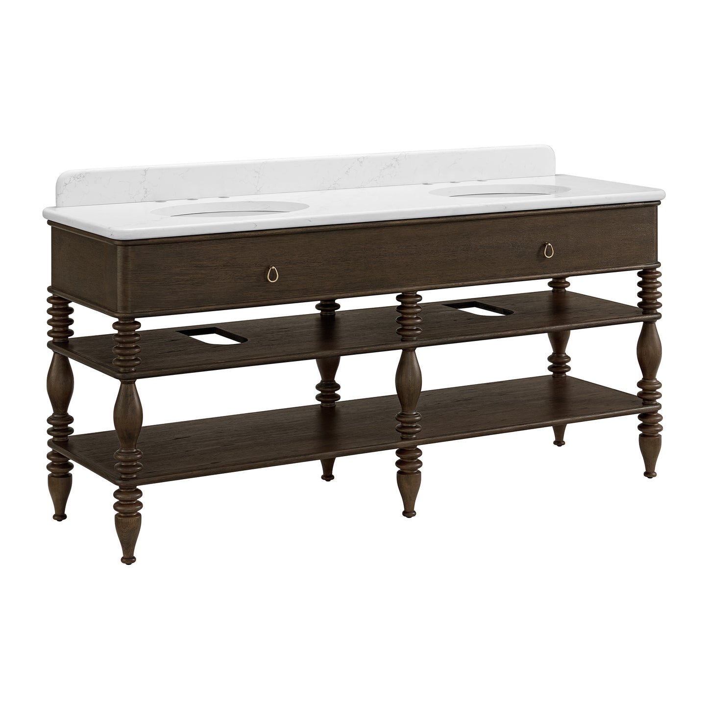 Chantilly 72" Double Sink Bathroom Vanity | Statuario Quartz Countertop