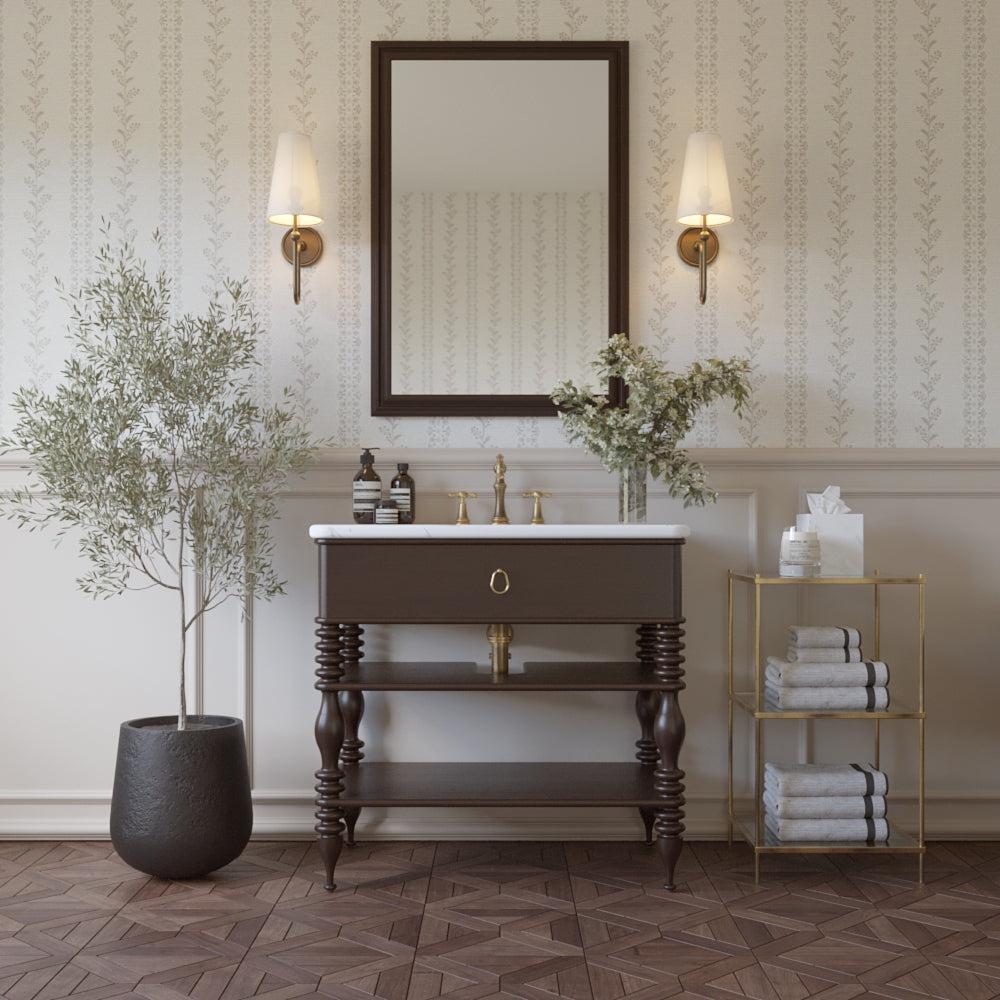 Chantilly 36" Single Sink Bathroom Vanity | Statuario Quartz Countertop