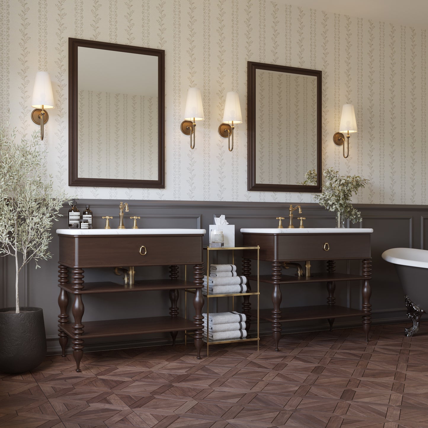 Chantilly 36" Single Sink Bathroom Vanity | Statuario Quartz Countertop