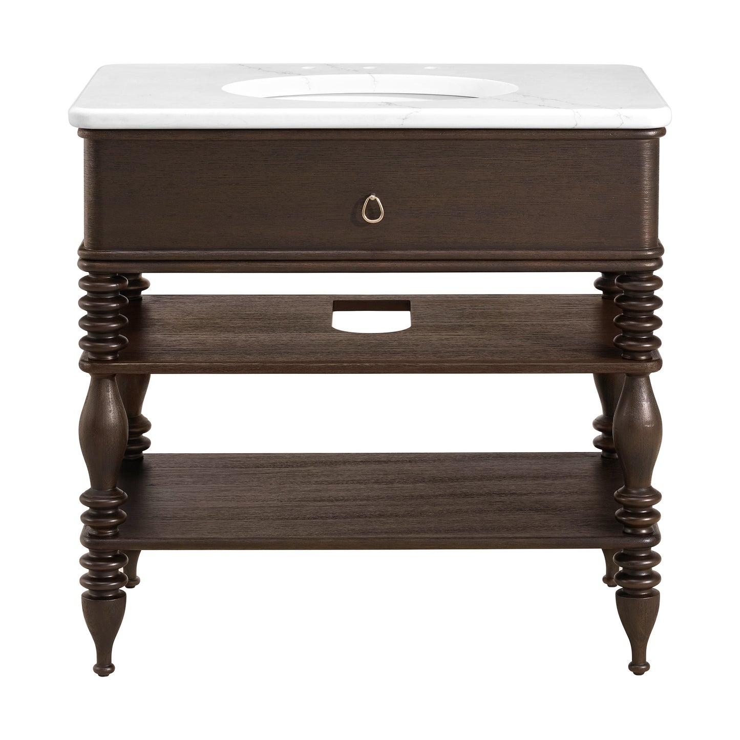 Chantilly 36" Single Sink Bathroom Vanity | Statuario Quartz Countertop