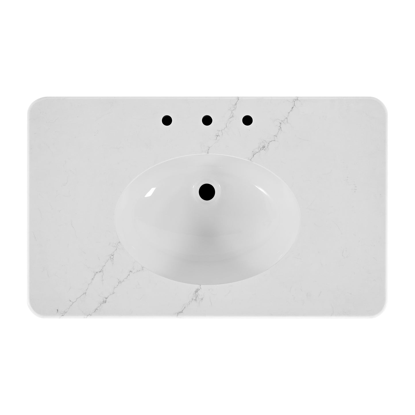 Chantilly 36" Single Sink Bathroom Vanity | Statuario Quartz Countertop
