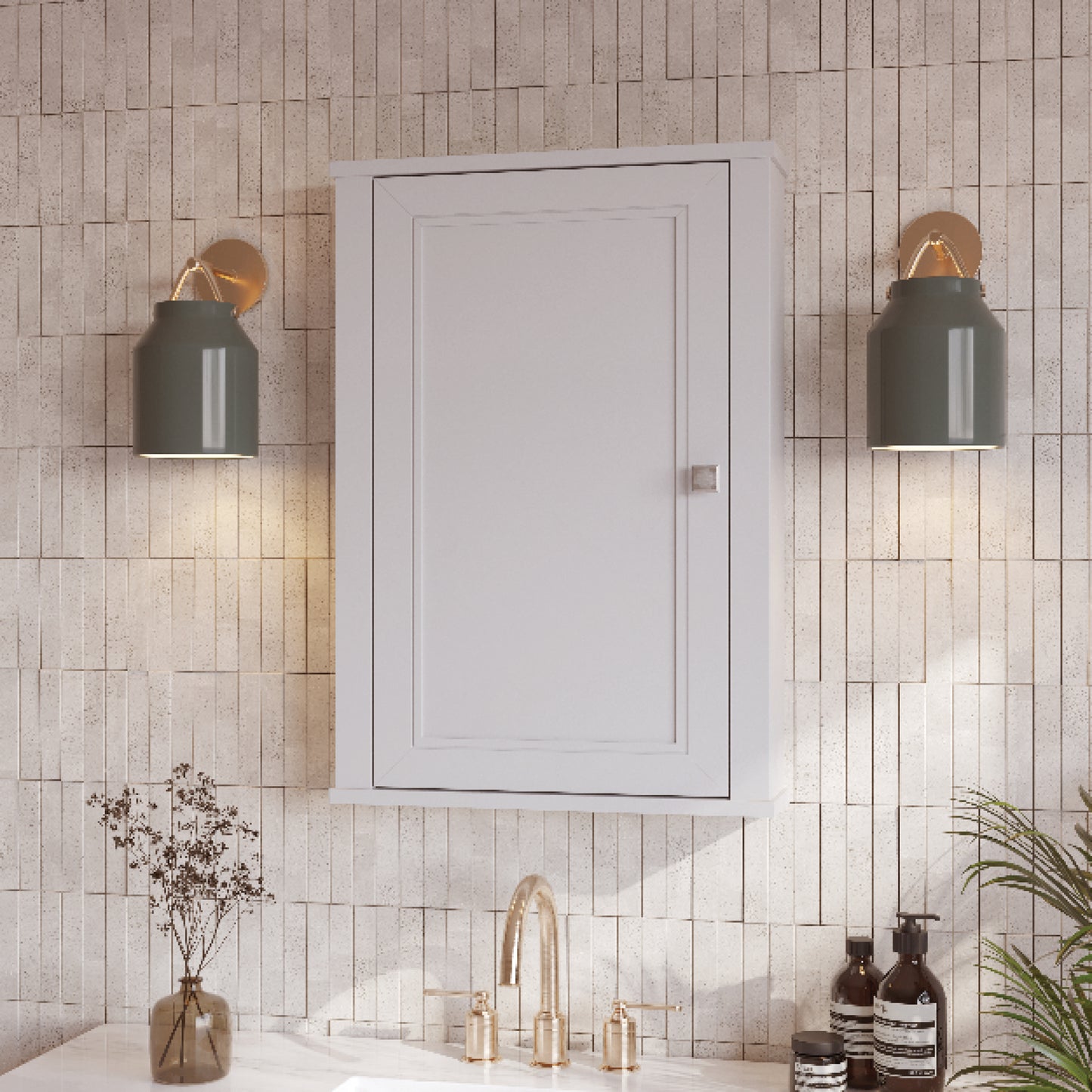 Charlotte 21" Single Door Reversible Medicine Cabinet in White