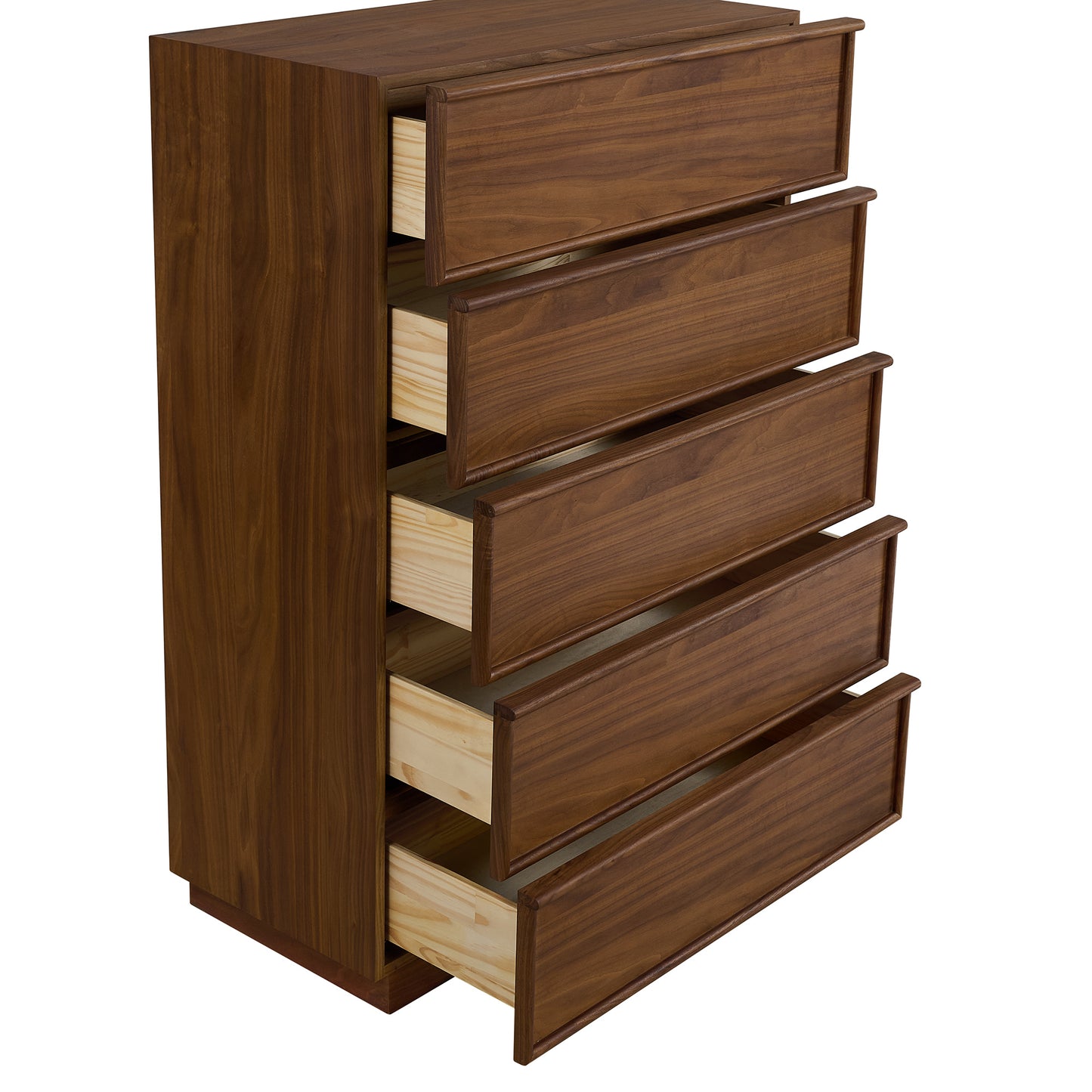 Cooper 36"  Five Drawer Tall Dresser in Natural Walnut