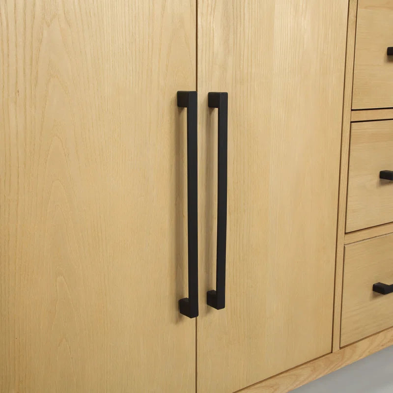 Copenhagen 72" Double Bathroom Vanity in Natural Ash | Engineered Stone Countertop