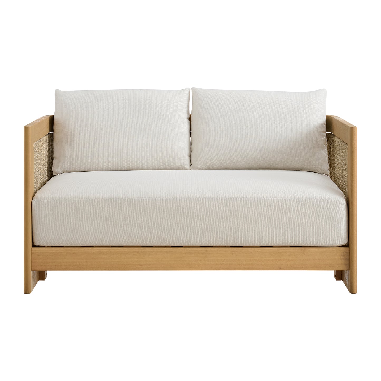 Cordelia 52" Rope Outdoor Sofa in Washed Oiled Eucalyptus