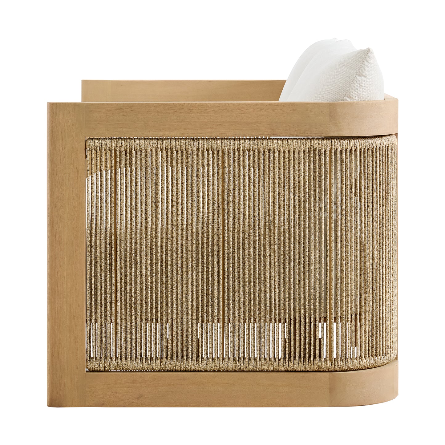 Cordelia 52" Rope Outdoor Sofa in Washed Oiled Eucalyptus