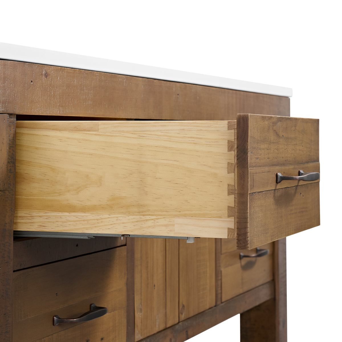 Telluride 60" Single Sink Bathroom Vanity | White Quartz Countertop