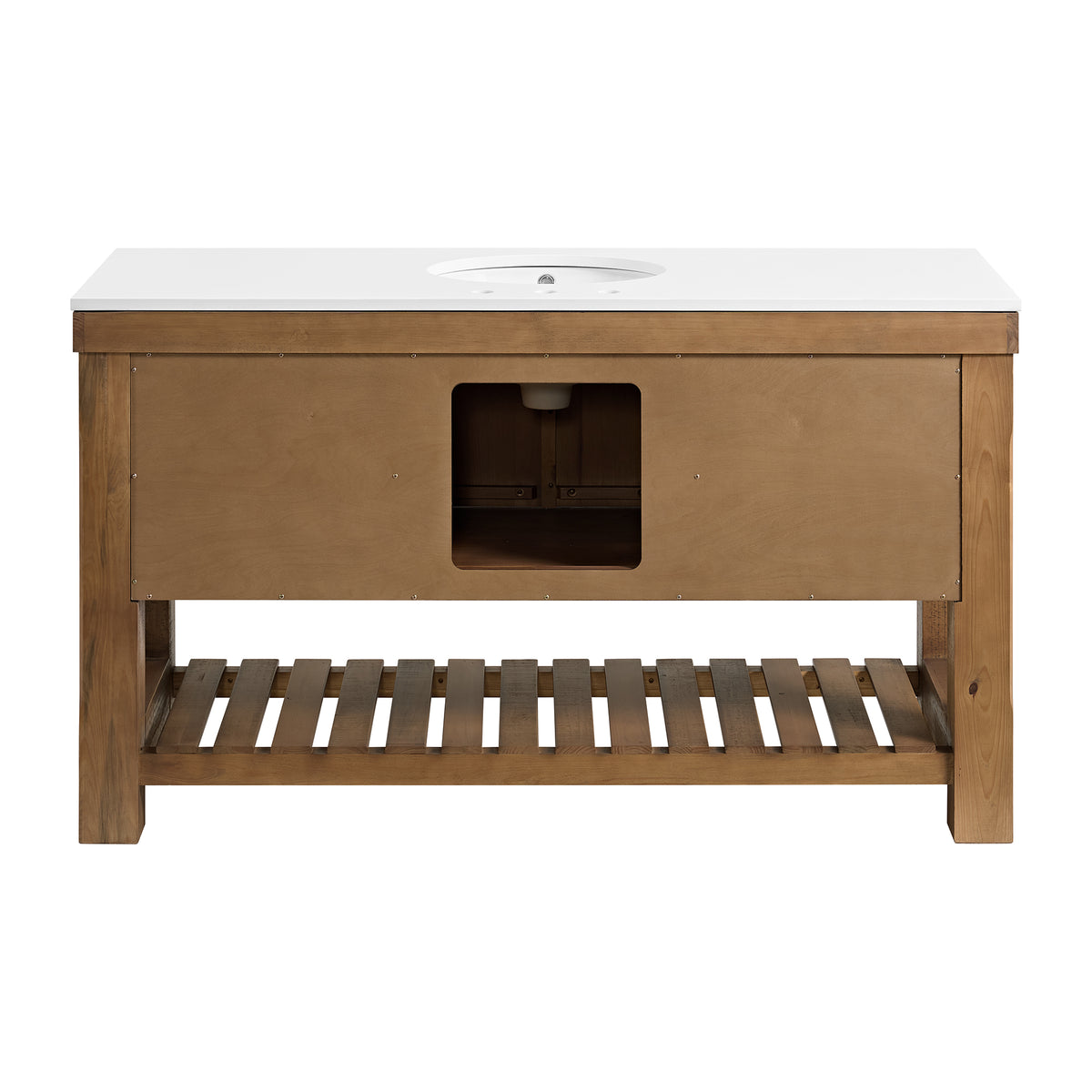 Telluride 60" Single Sink Bathroom Vanity | White Quartz Countertop
