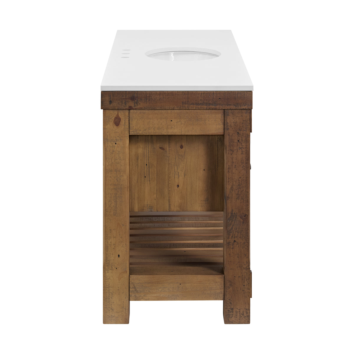 Telluride 60" Single Sink Bathroom Vanity | White Quartz Countertop