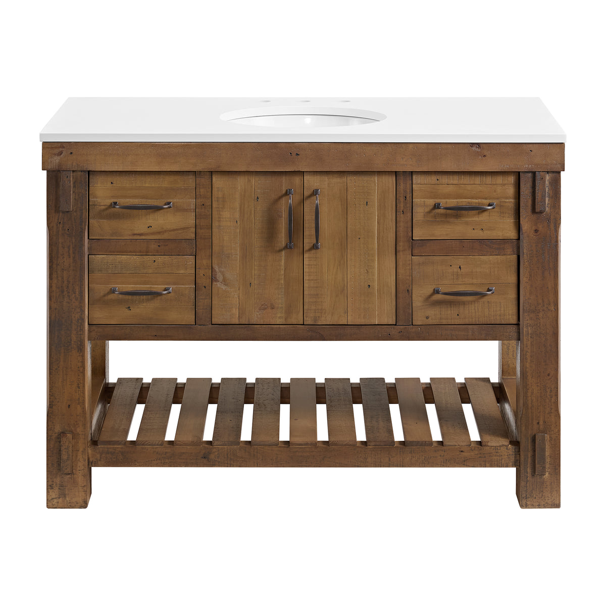 Telluride 48" Single Sink Bathroom Vanity | White Quartz Countertop