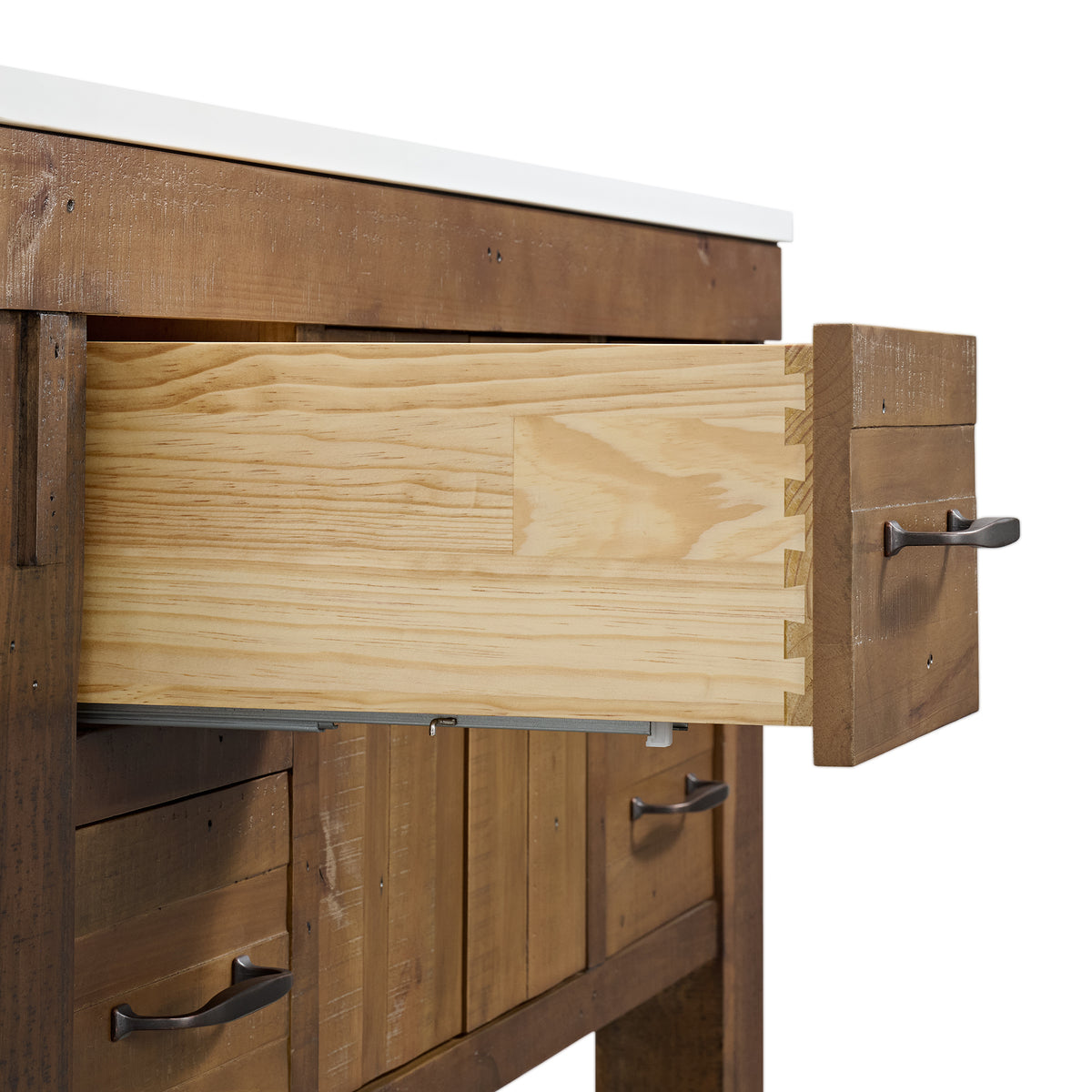 Telluride 48" Single Sink Bathroom Vanity | White Quartz Countertop