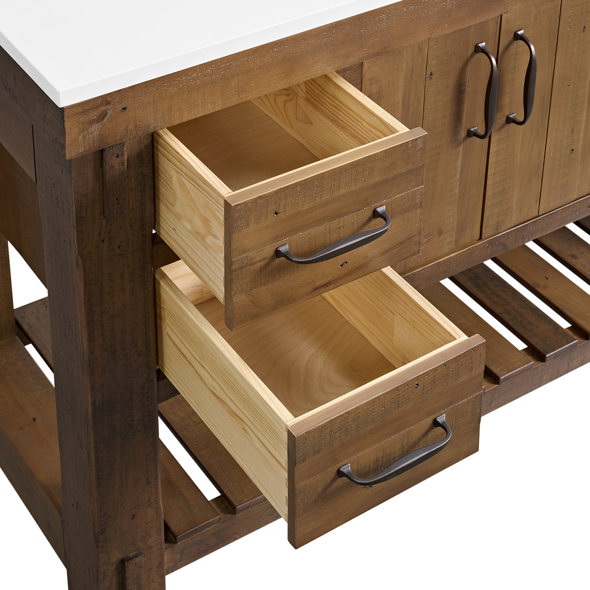 Telluride 48" Single Sink Bathroom Vanity | White Quartz Countertop