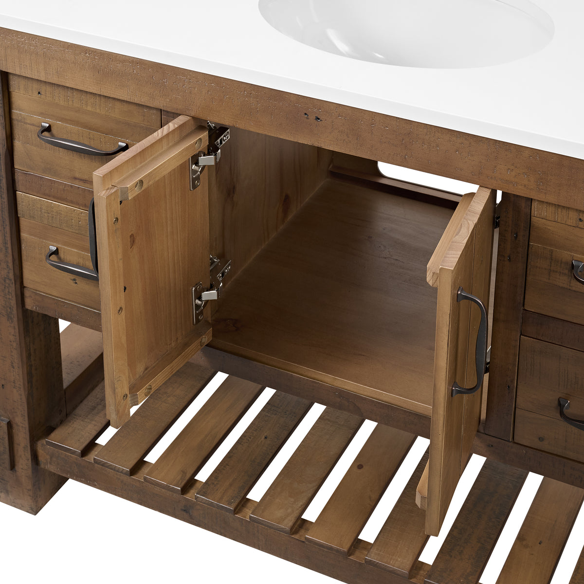 Telluride 48" Single Sink Bathroom Vanity | White Quartz Countertop