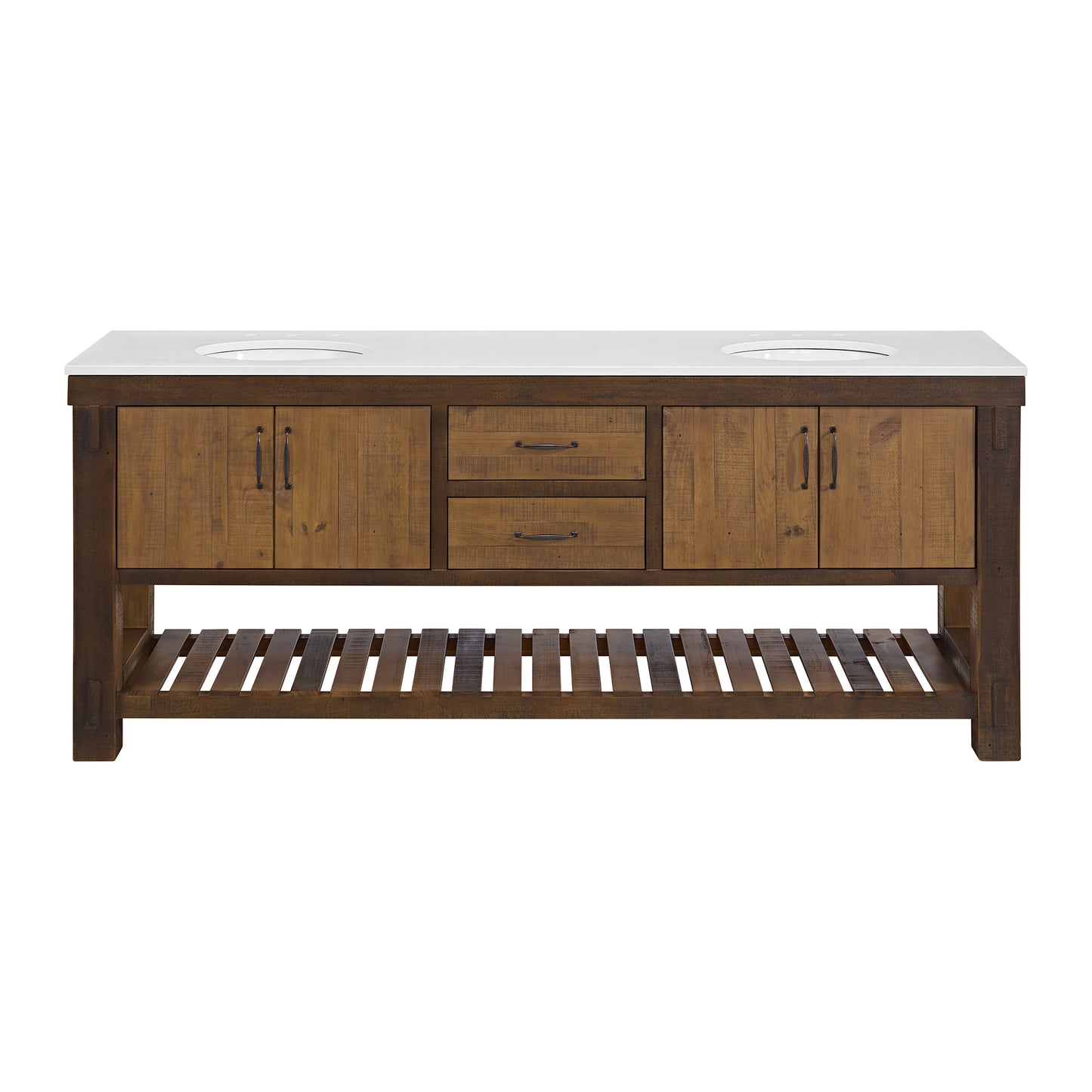 Telluride 84" Double Bathroom Vanity | Quartz Countertop