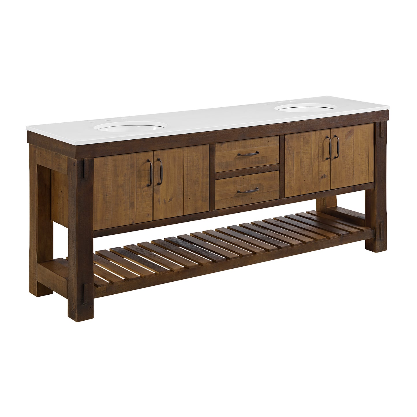 Telluride 84" Double Bathroom Vanity | Quartz Countertop