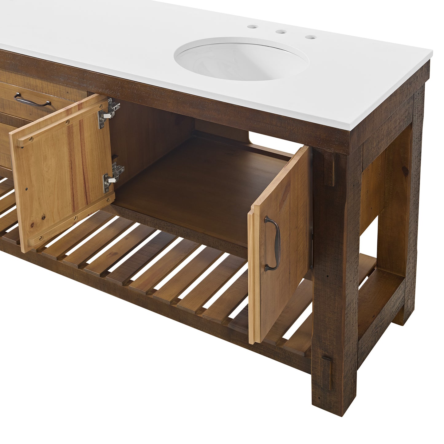 Telluride 84" Double Bathroom Vanity | Quartz Countertop