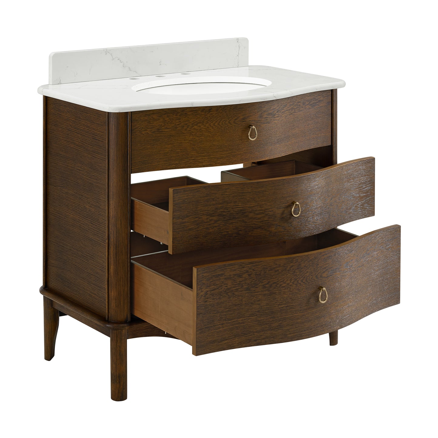 Grace 36" Single Bathroom Vanity | Statuario Quartz Countertop