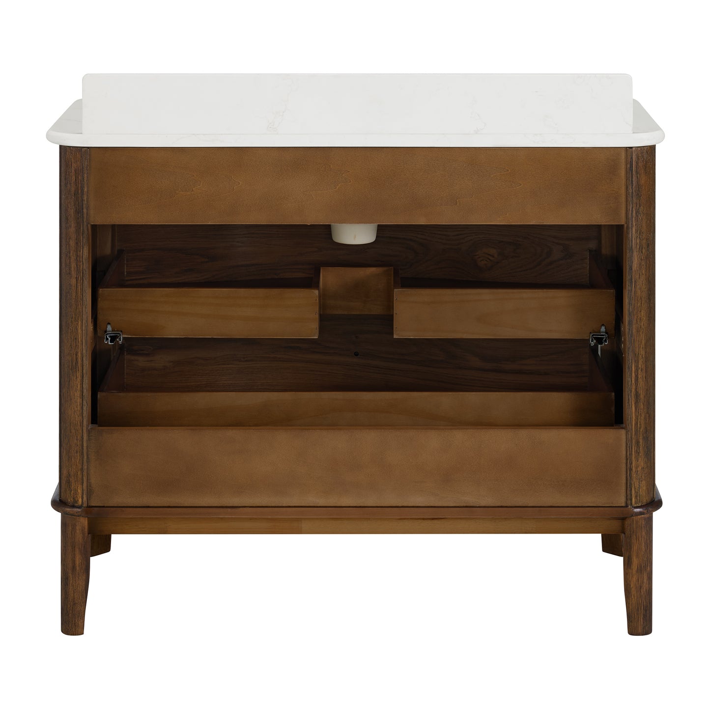 Grace 42" Single Bathroom Vanity | Enhanced Brown Oak | Statuario Quartz Countertop