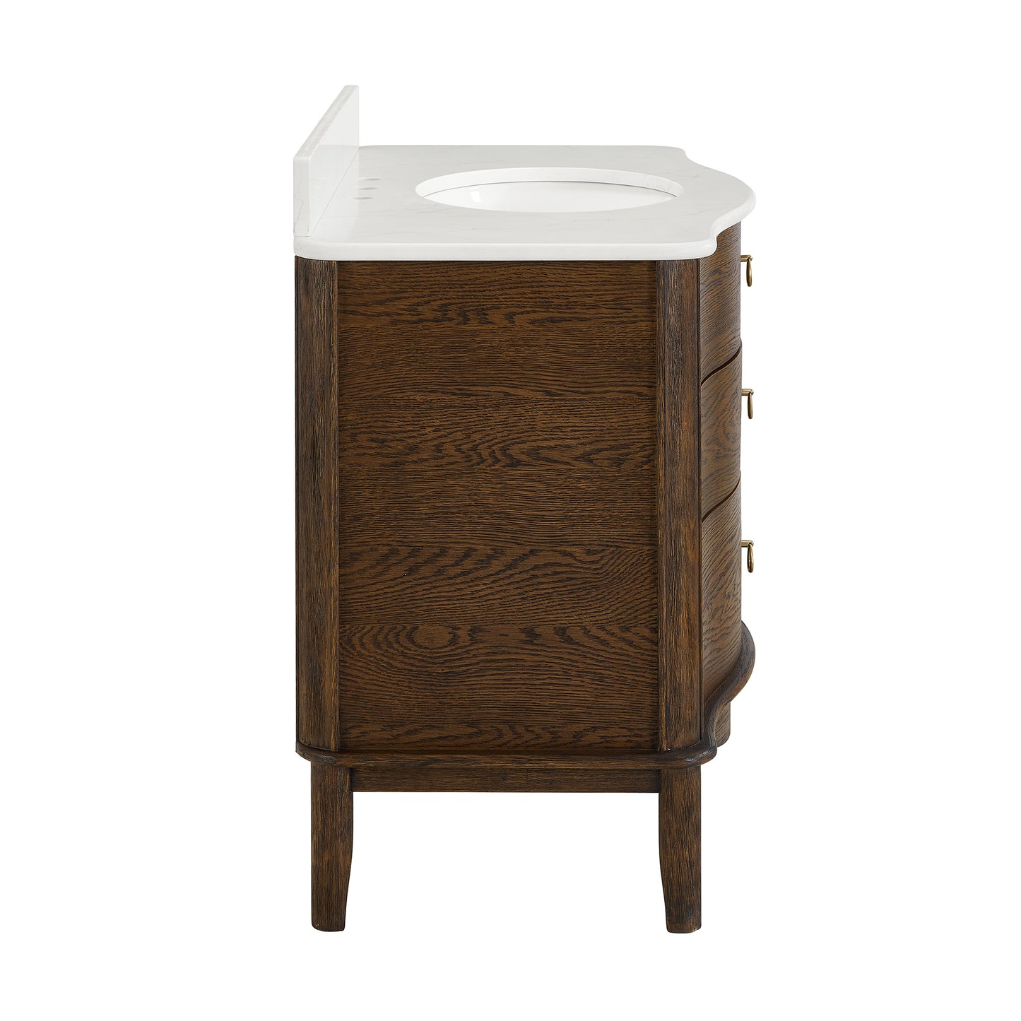 Grace 42" Single Bathroom Vanity | Enhanced Brown Oak | Statuario Quartz Countertop
