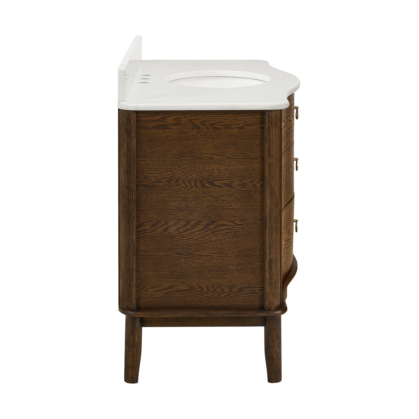 Grace 48" Single Bathroom Vanity | Enhanced Brown Oak | Statuario Quartz Countertop