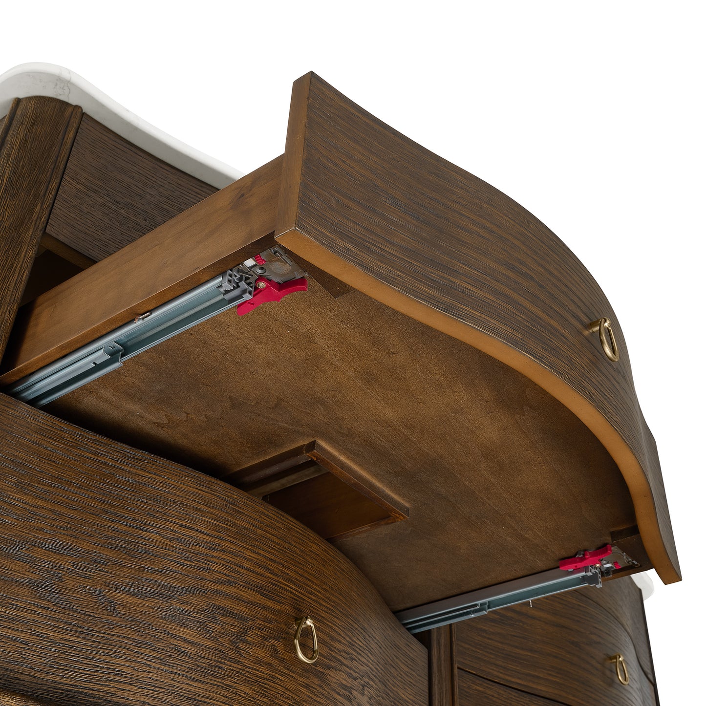 Grace 60" Double Bathroom Vanity | Enhanced Brown Oak | Statuario Quartz Countertop