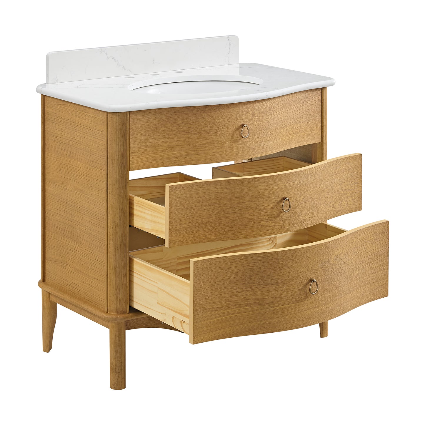 Grace 36" Single Bathroom Vanity | Statuario Quartz Countertop