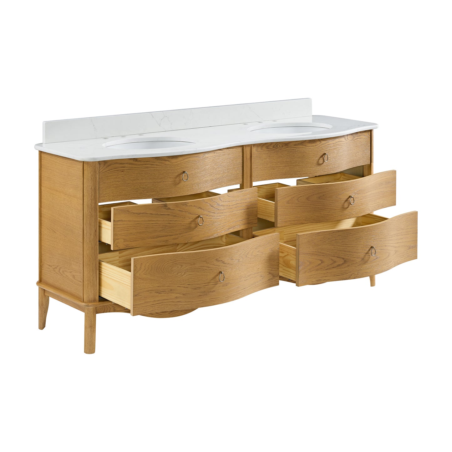 Grace 72" Double Bathroom Vanity | Statuario Quartz Countertop