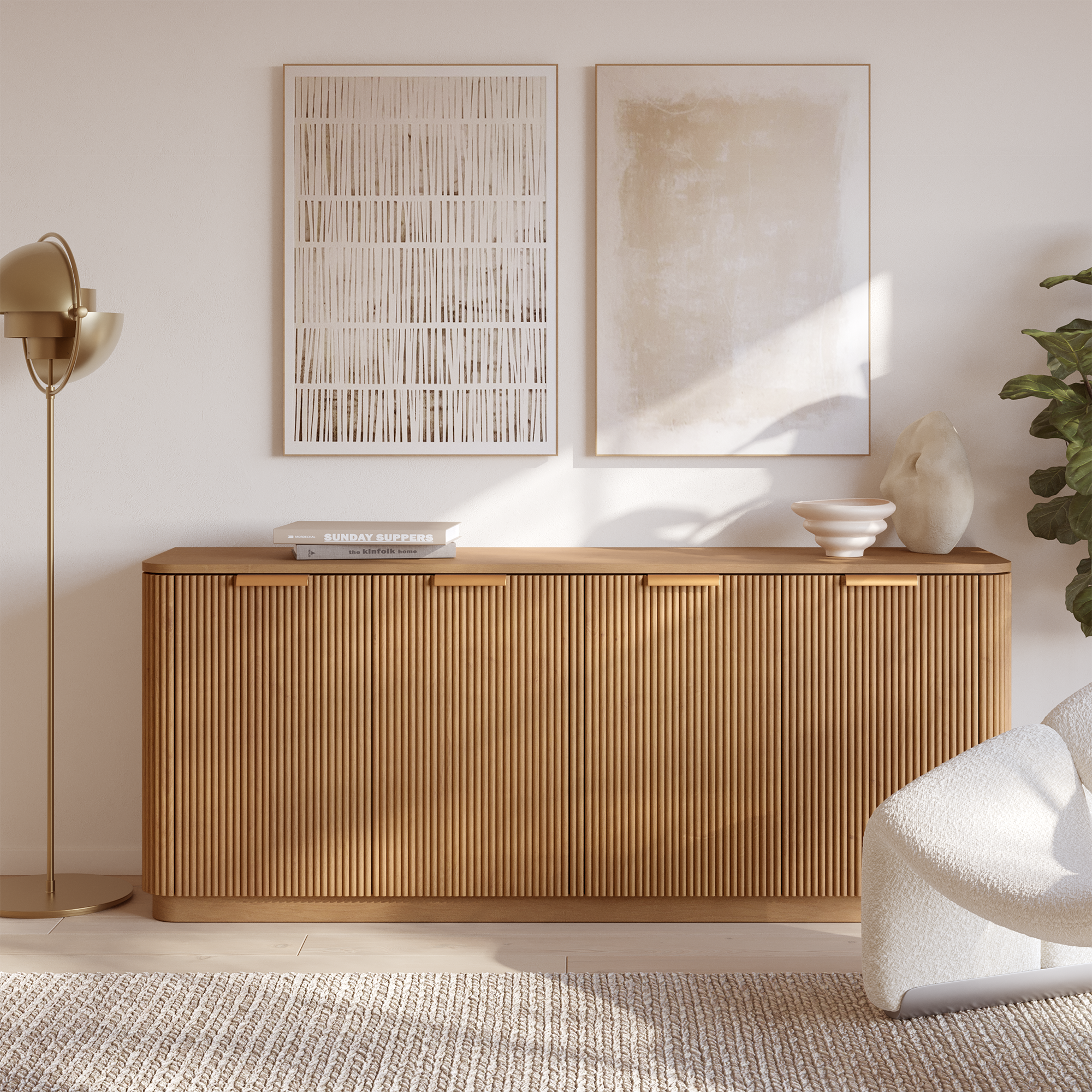 Traditional Reeded Sideboard Havana 74