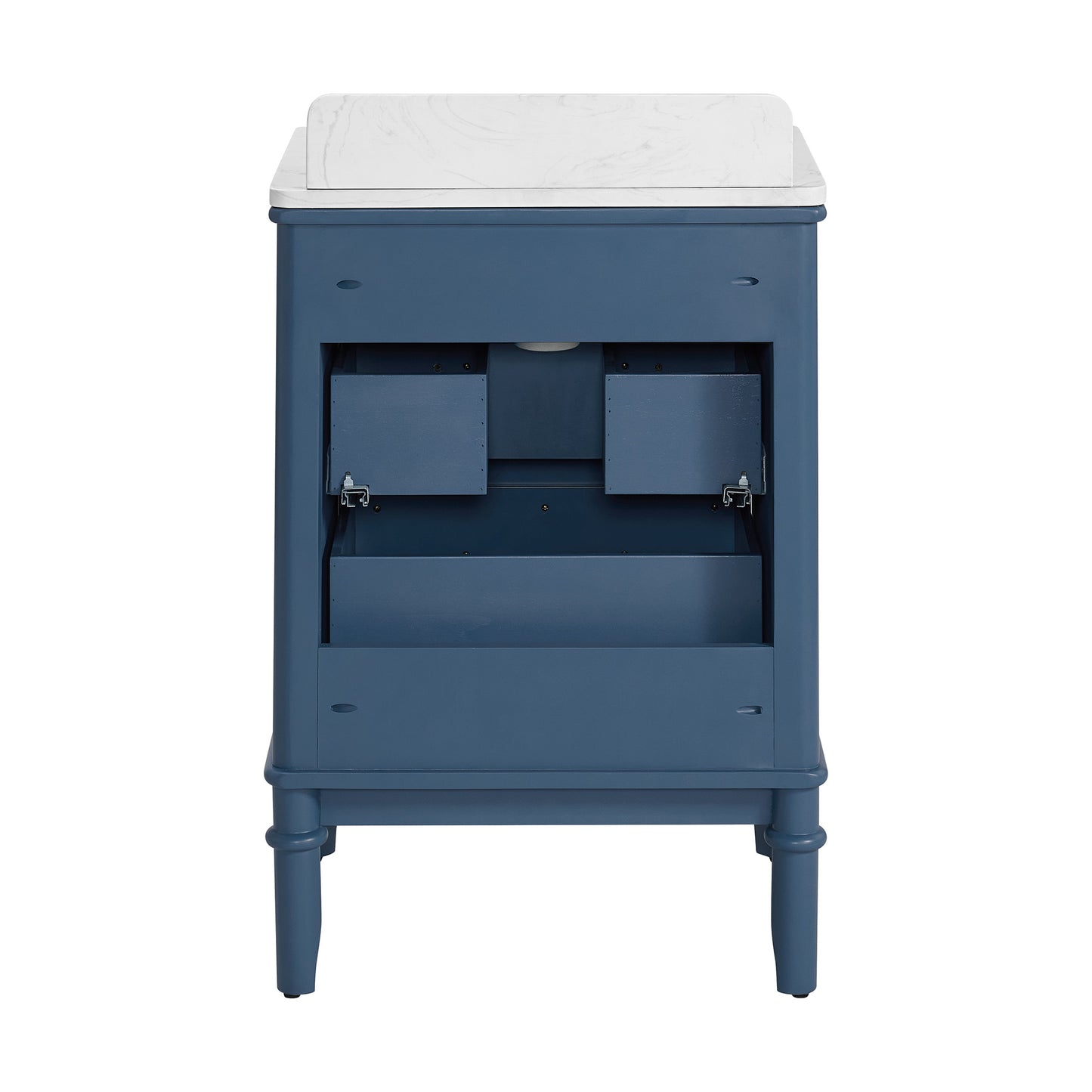 Juliette 24" Scallop Single Bathroom Vanity | Denim Blue | Cultured Marble Countertop