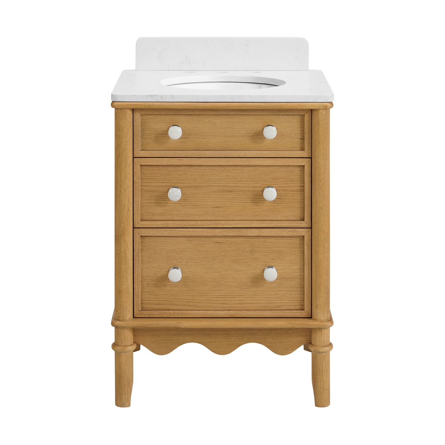 Juliette 24" Scallop Bathroom Vanity | Cultured Marble Countertop