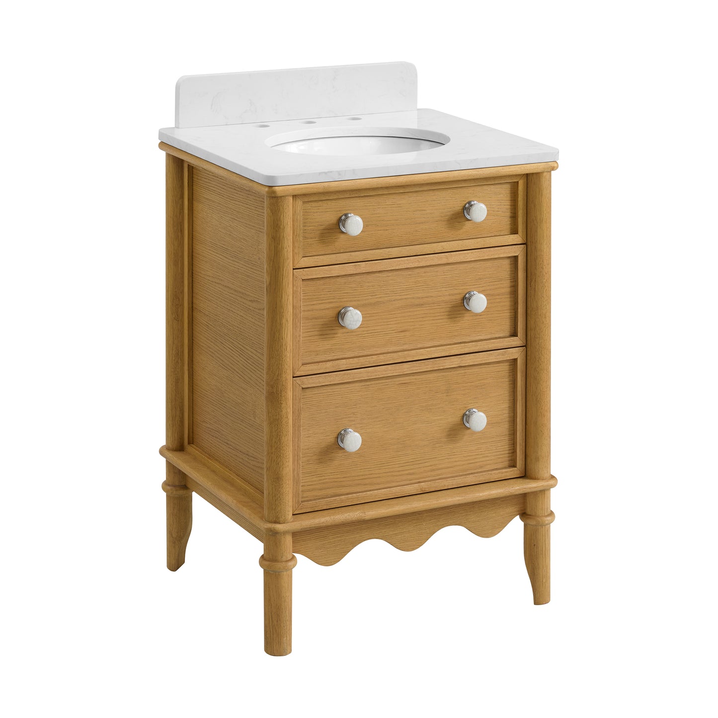 Juliette 24" Scallop Bathroom Vanity | Cultured Marble Countertop