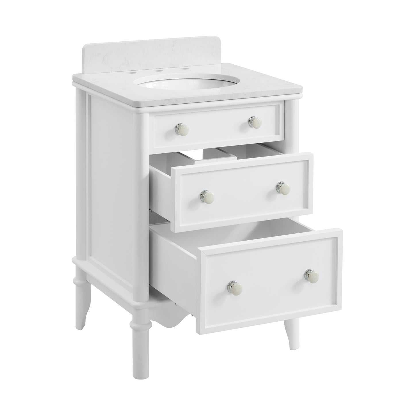 Juliette 24" Scallop Bathroom Vanity | Cultured Marble Countertop
