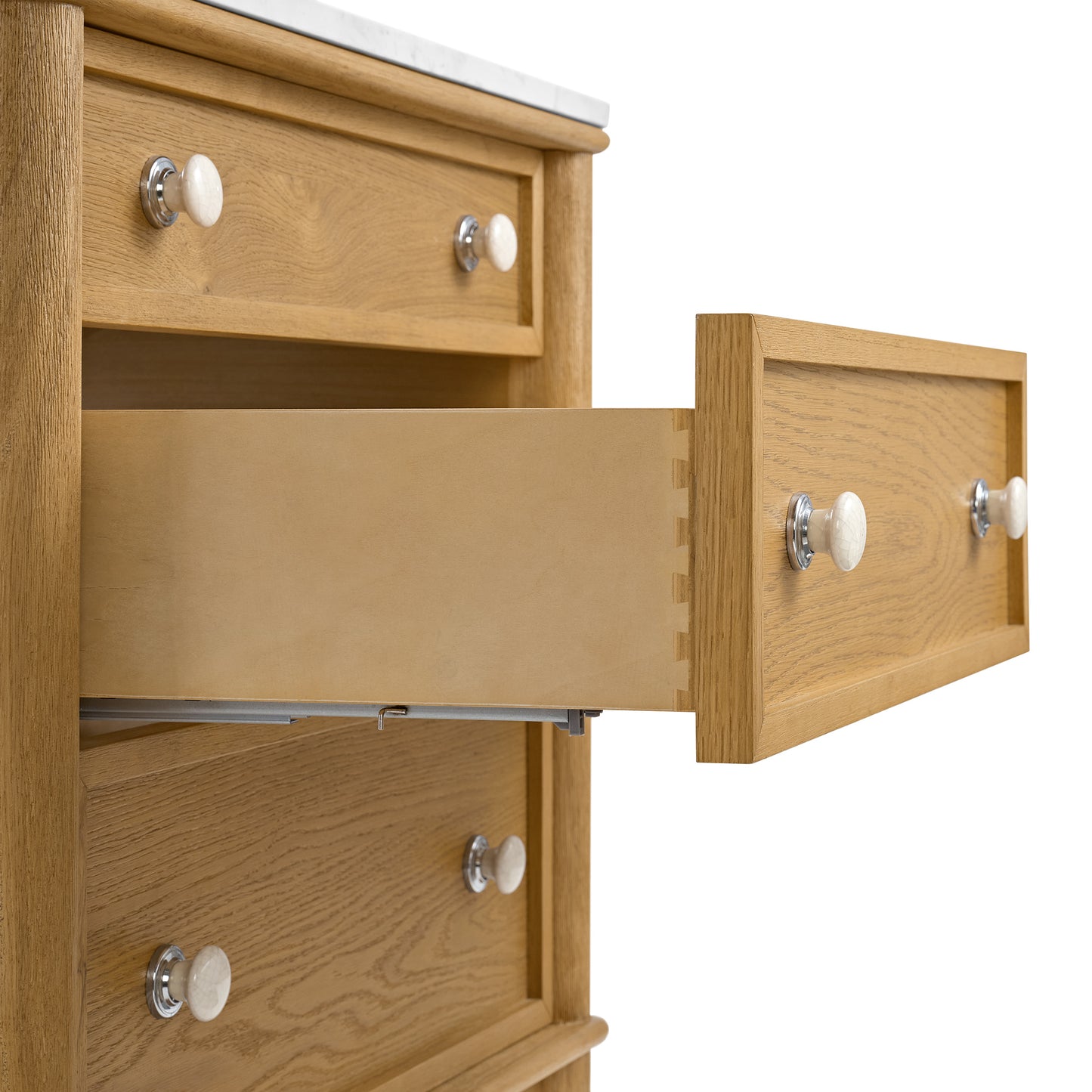 Juliette 30"W x 20"D Single Bathroom Vanity | Natural Enhanced Oak | Cultured Marble Countertop