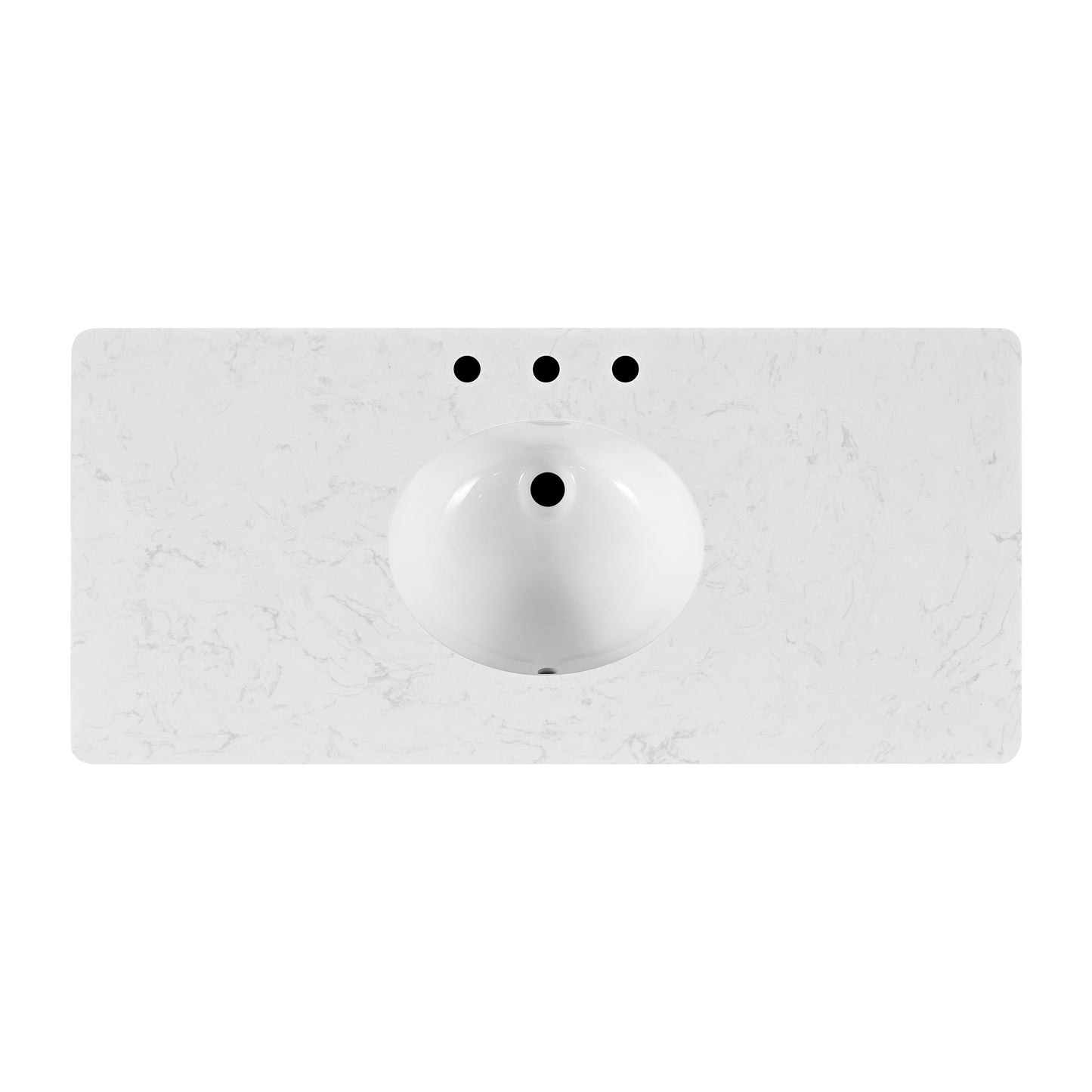 Juliette 48"W Scallop Single Bathroom Vanity | Blanc White |Cultured Marble Countertop