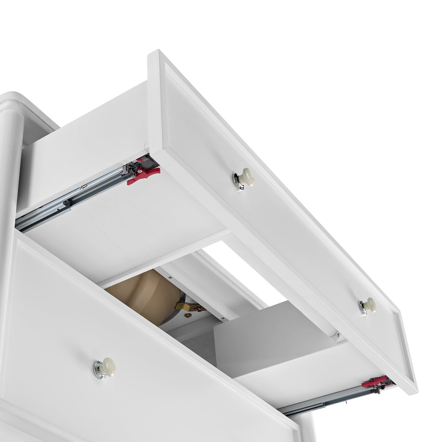 Juliette 48"W Scallop Single Bathroom Vanity | Blanc White |Cultured Marble Countertop