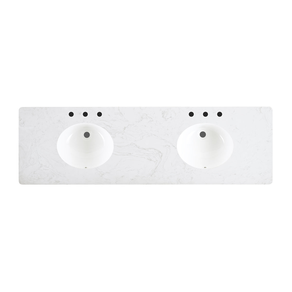Juliette 72"W Scallop Double Bathroom Vanity | Natural Enhanced Oak | Cultured Marble Countertop