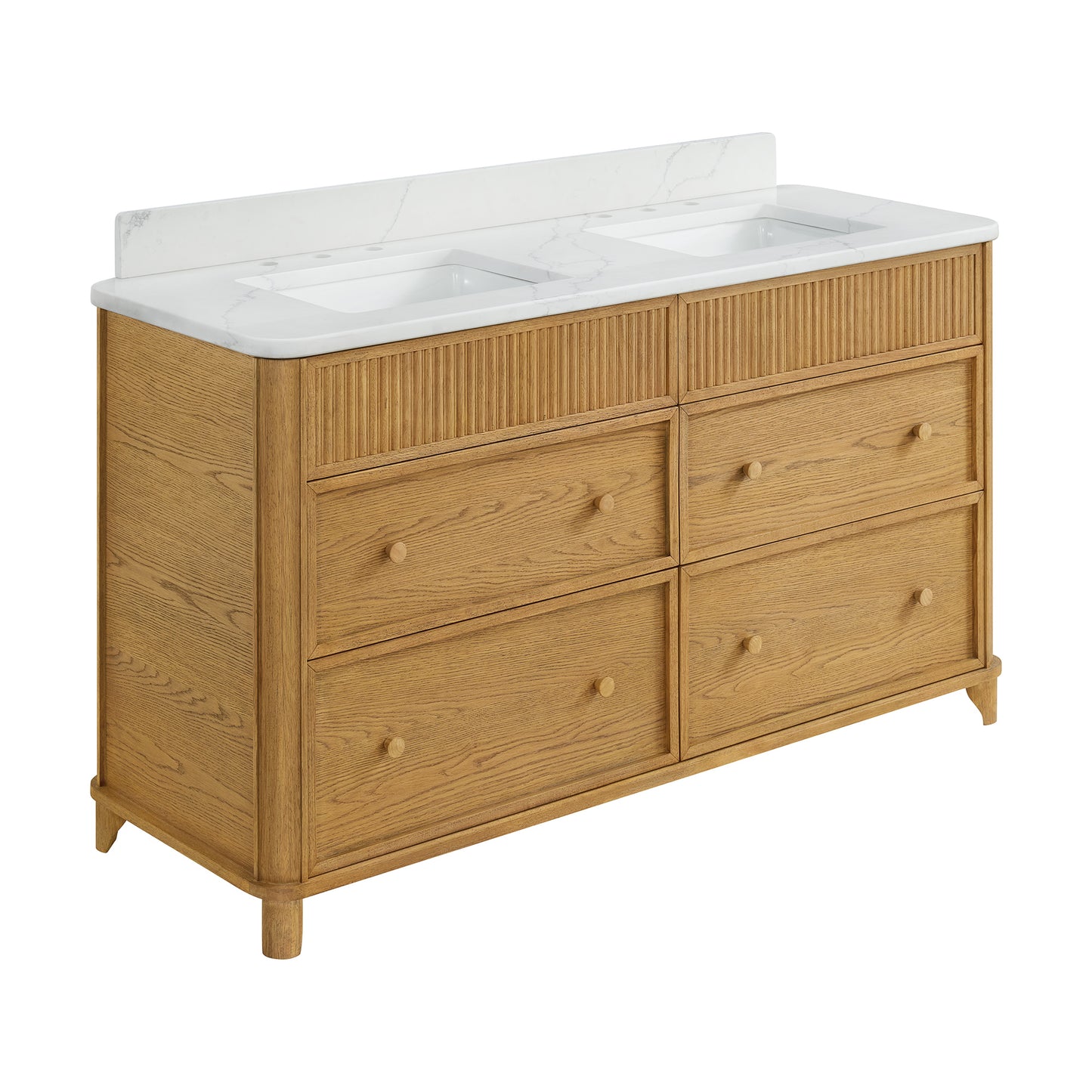 Kathryne 60" Double Bathroom Vanity With Statuario Quartz Top