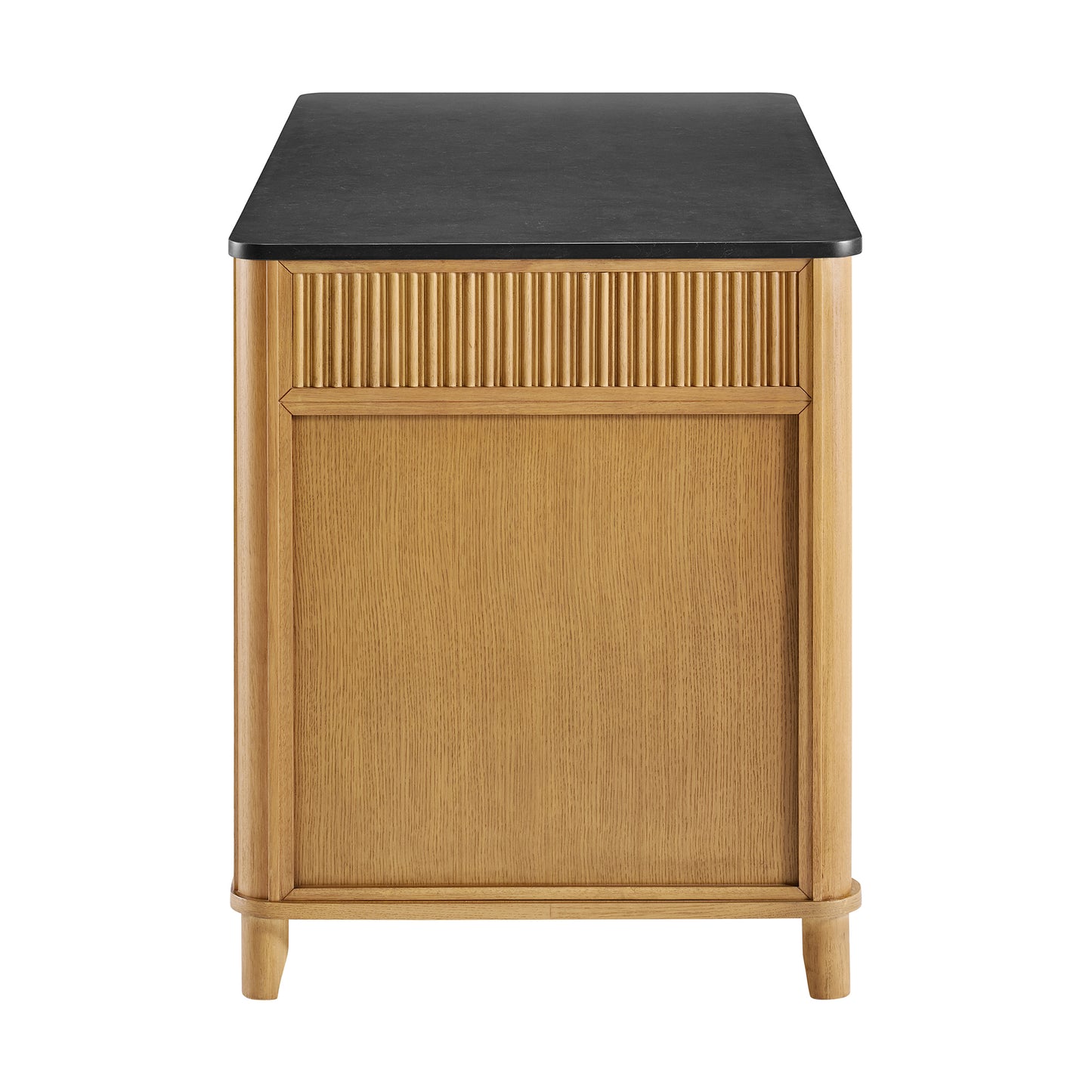 Kathryne 60" Kitchen Island in Oak | Quartz Countertop