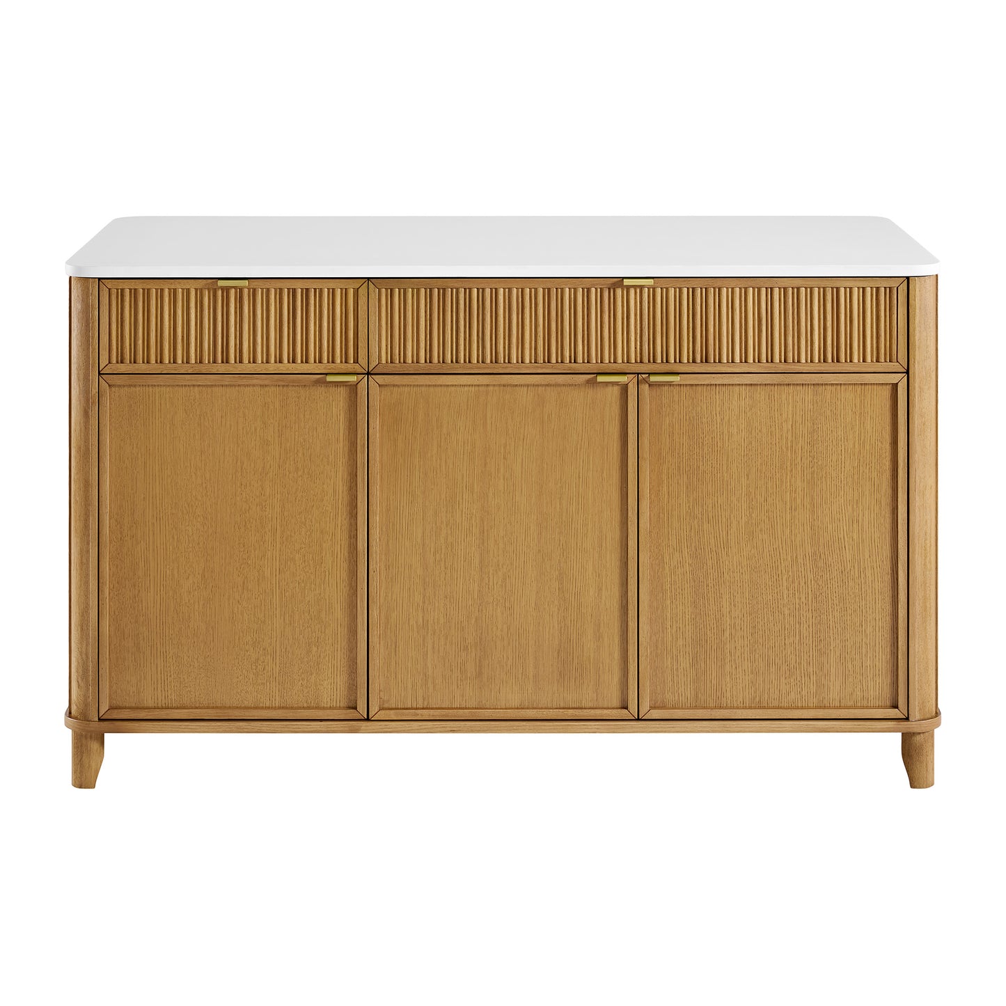 Kathryne 60" Kitchen Island in Oak | Quartz Countertop