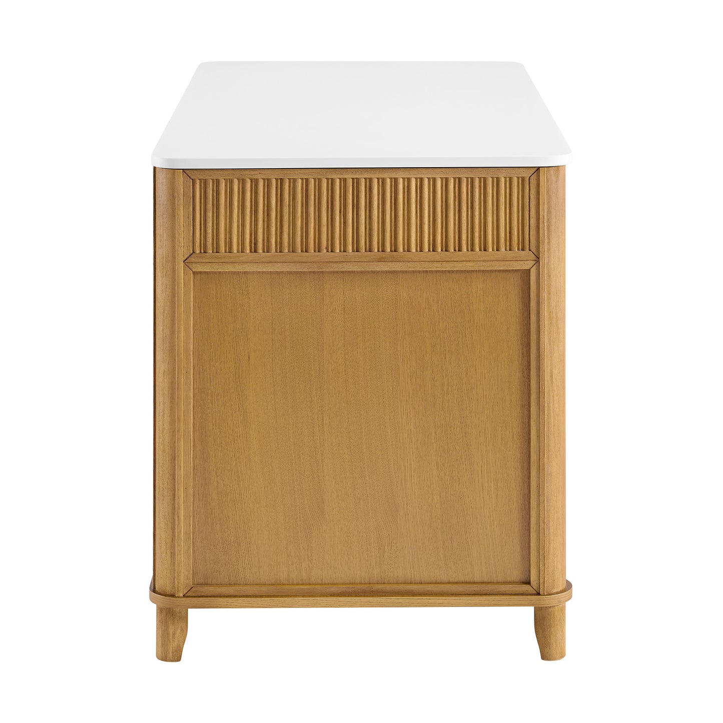 Kathryne 60" Kitchen Island in Oak | Quartz Countertop