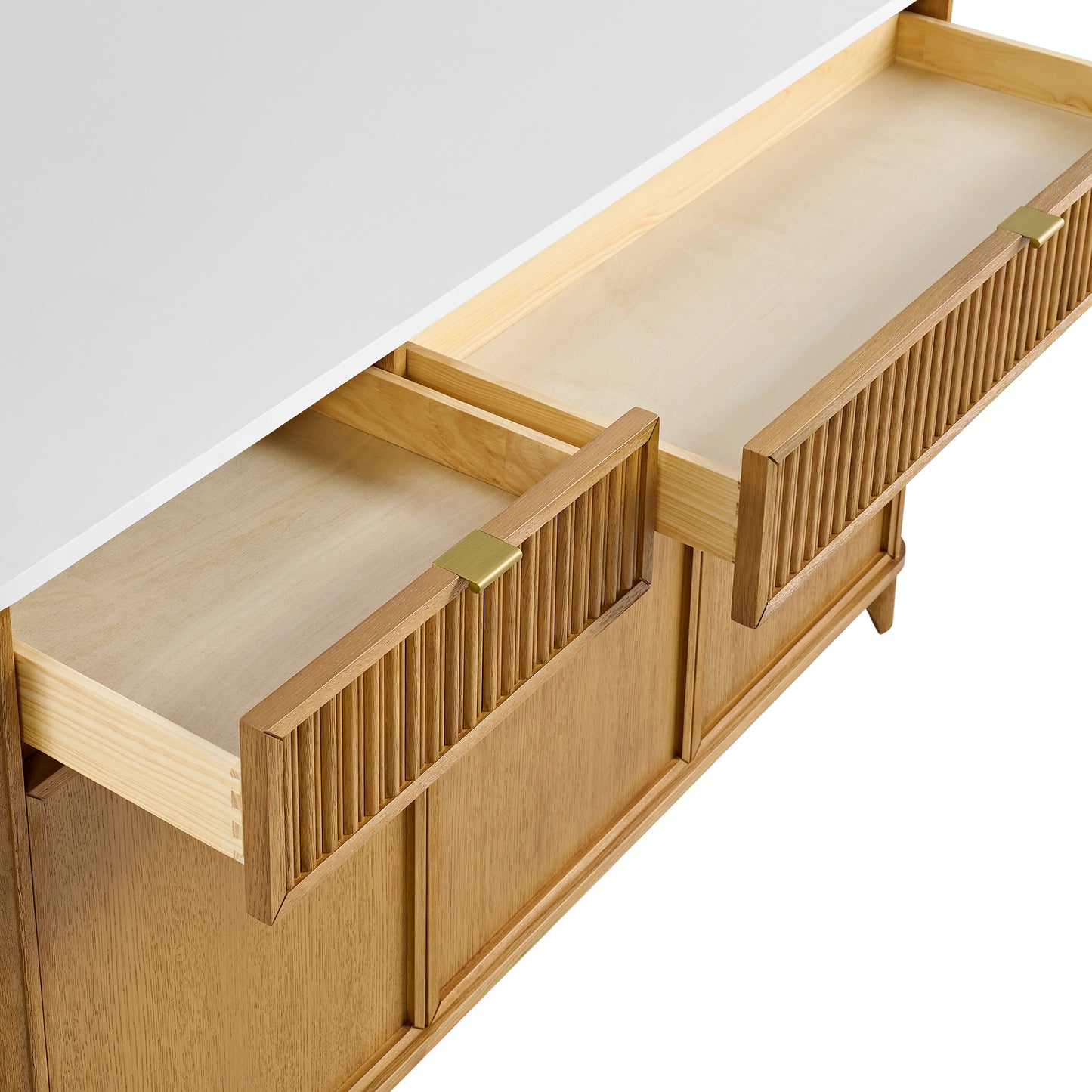 Kathryne 60" Kitchen Island in Oak | Quartz Countertop