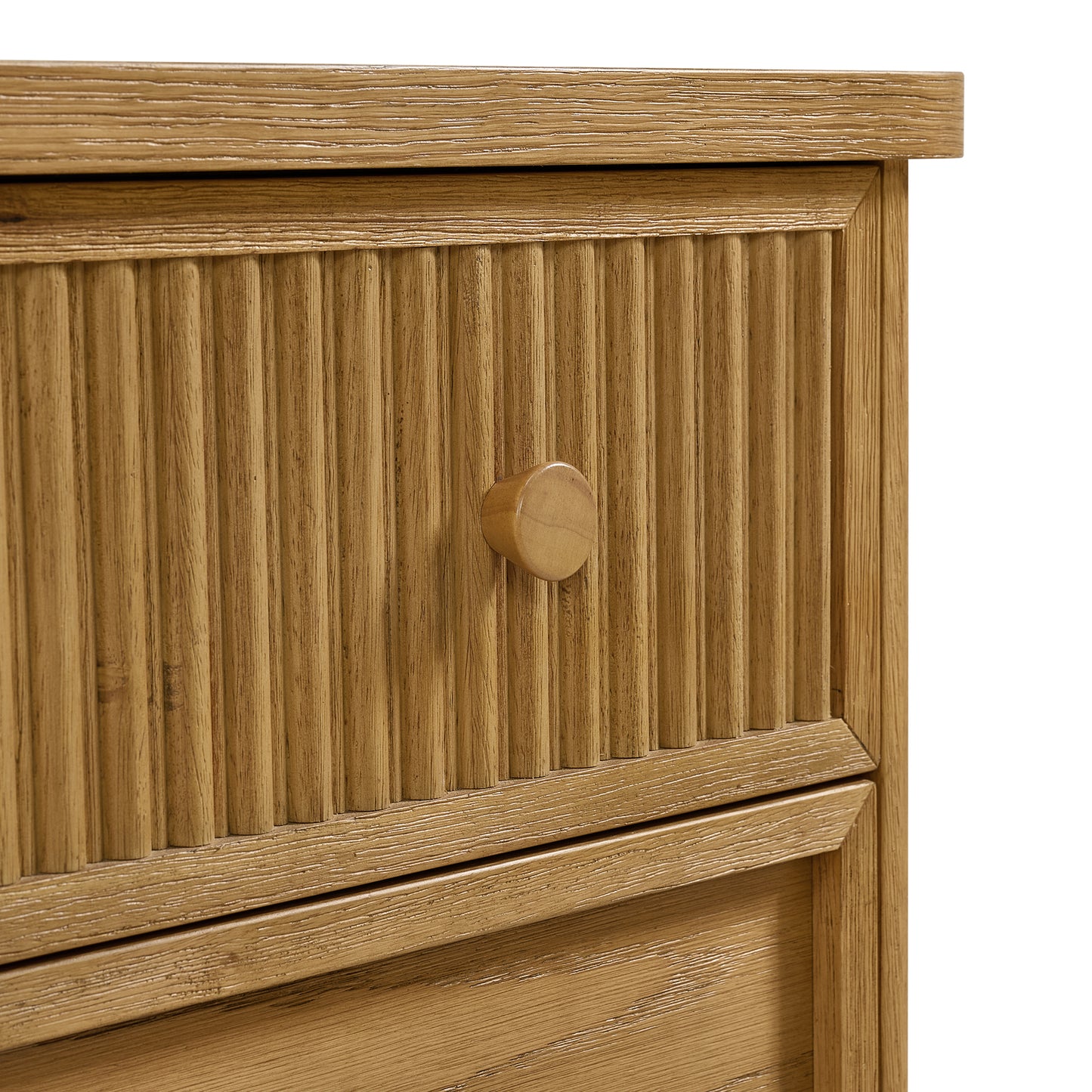 Kathryne 64" Wide Solid Wood 6-Drawer Double Dresser In Natural Oak