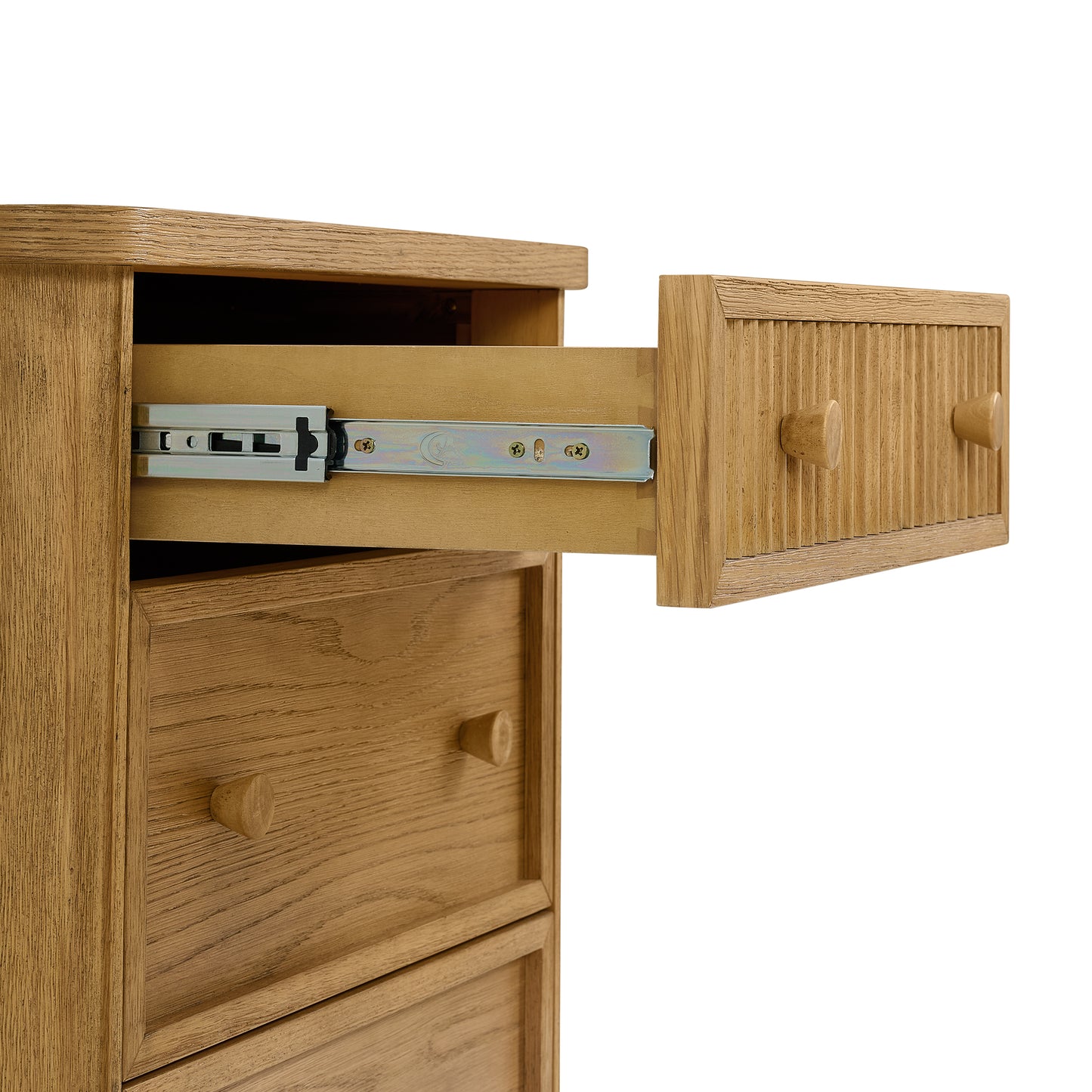 Kathryne 24" Solid Wood 3-Drawer Nightstand In Natural Oak