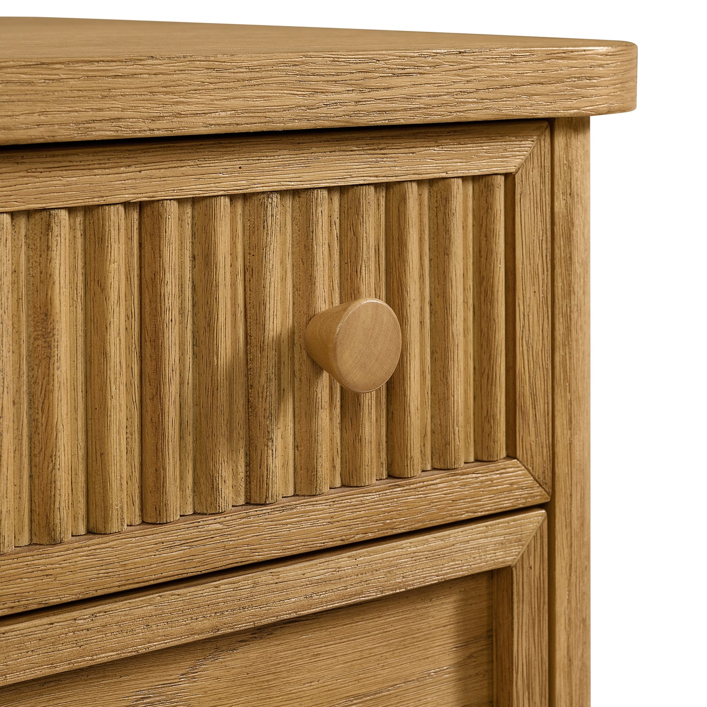 Kathryne 24" Solid Wood 3-Drawer Nightstand In Natural Oak