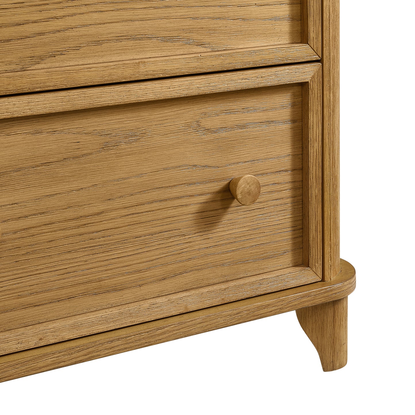 Kathryne 24" Solid Wood 3-Drawer Nightstand In Natural Oak