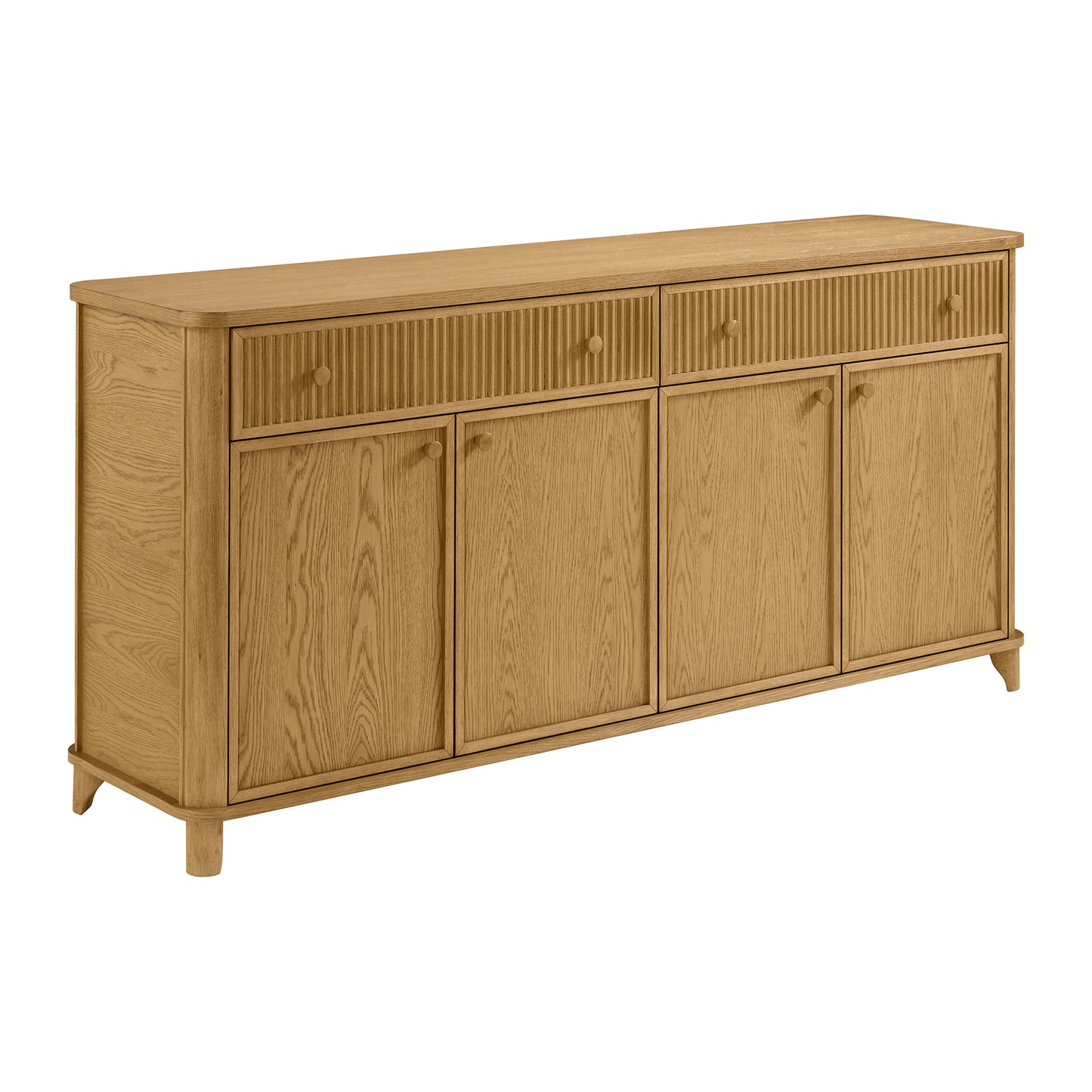 Kathryne 74" Solid Wood Sideboard Buffet In Natural Oak