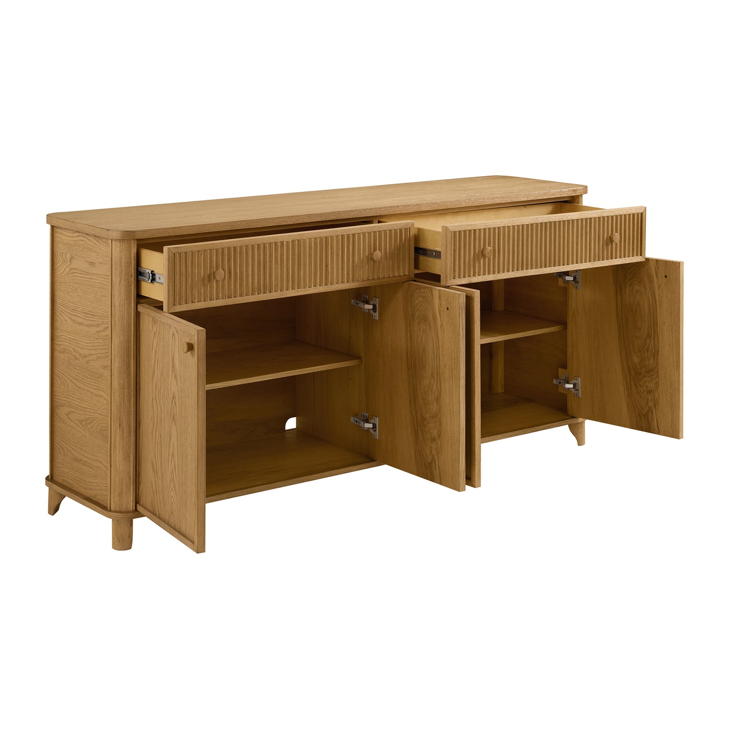 Kathryne 74" Solid Wood Sideboard Buffet In Natural Oak