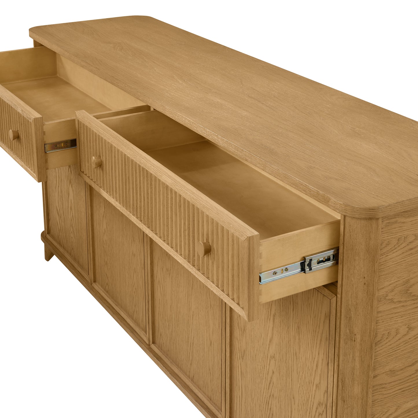 Kathryne 74" Solid Wood Sideboard Buffet In Natural Oak