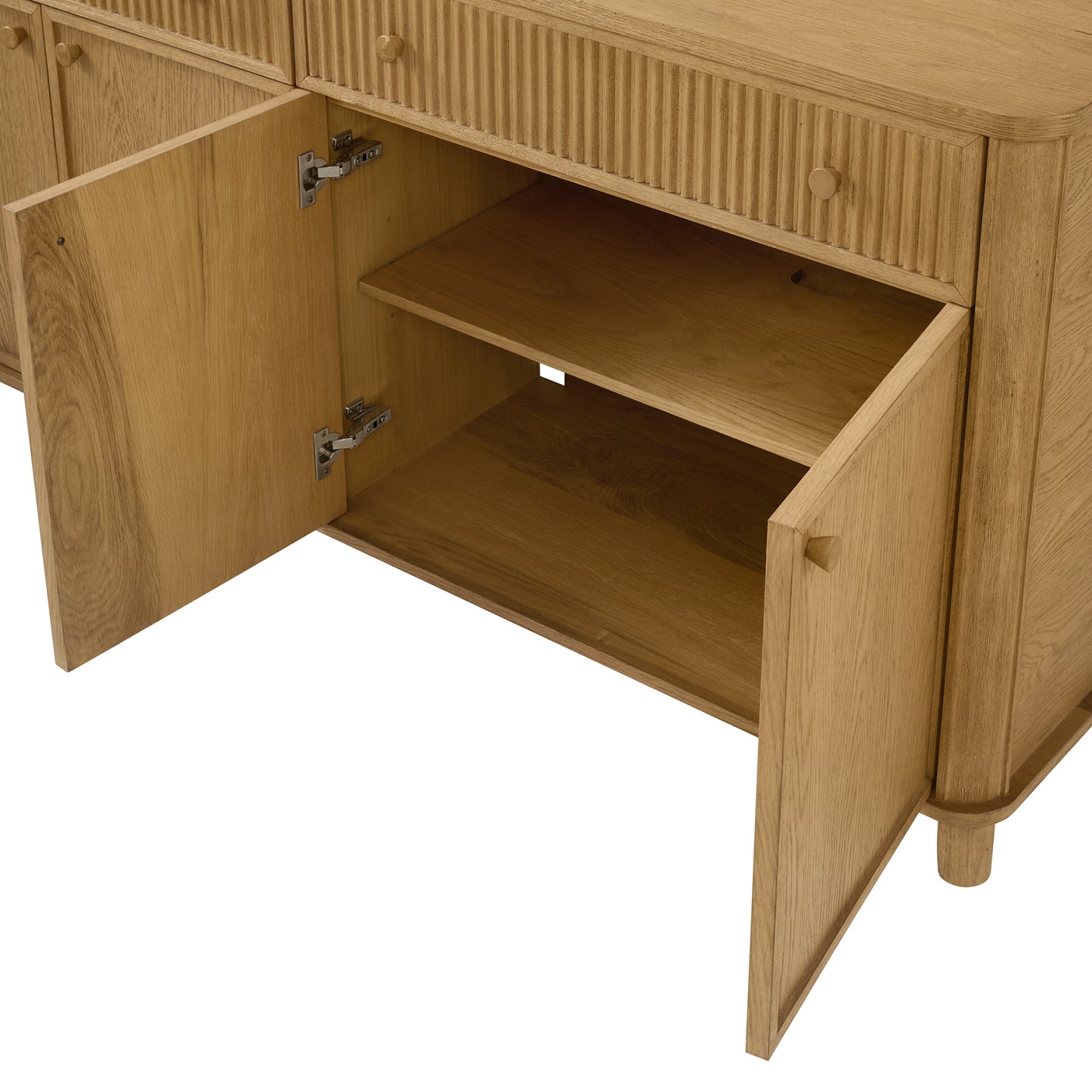 Kathryne 74" Solid Wood Sideboard Buffet In Natural Oak